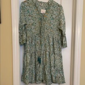 Floral Patterned Dress with Tassels